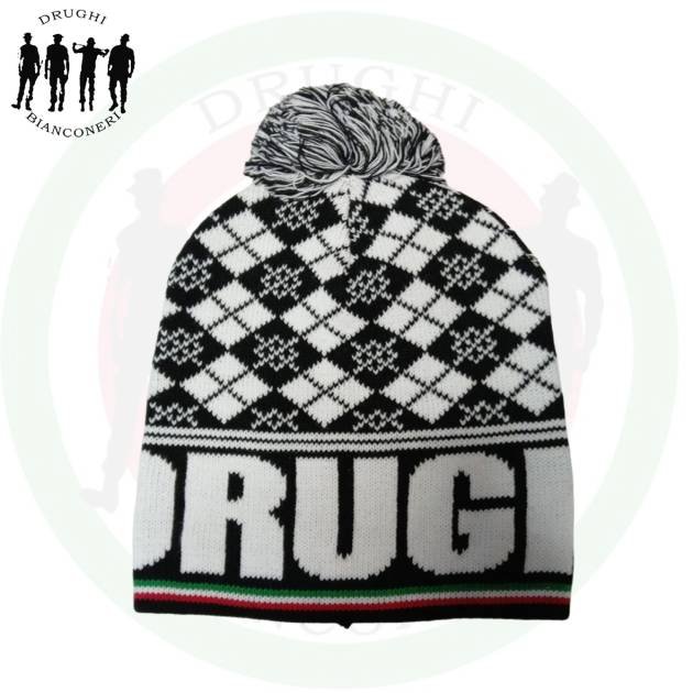 BERRETTO INVERNALE BIANCONERO DRUGHI CON PON PON