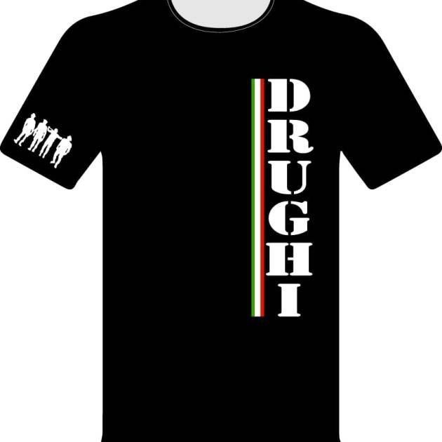 T-SHIRT DEL GRUPPO LOGO DRUGHI VERTICALE